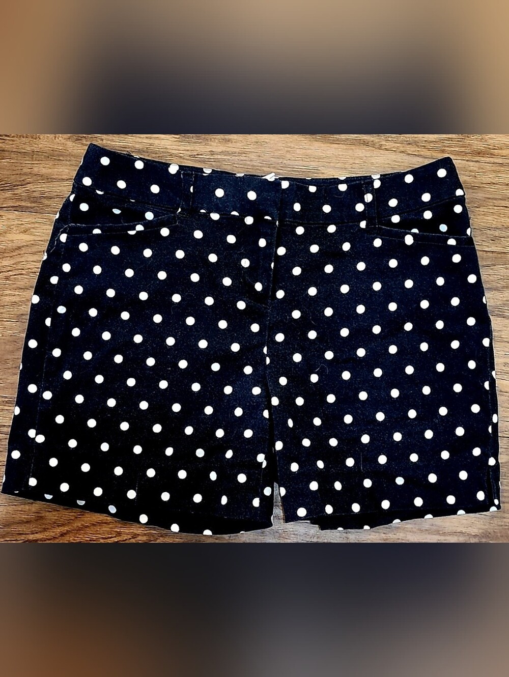White House Black Market Black & White Polka Dot Shorts